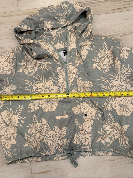 Hurley Teal Tropical Print Quarter Zip Hoodie Pullover Size XL NWT - Picture 7 of 8